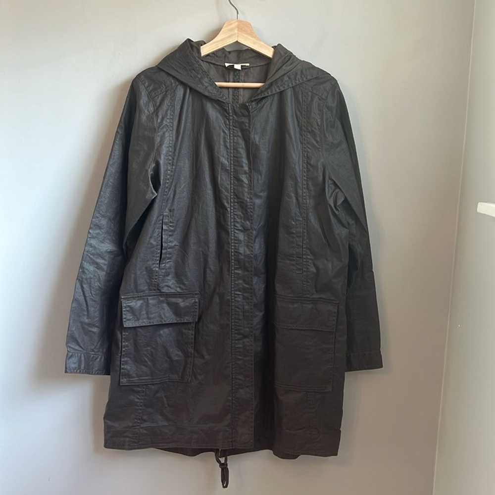 Eileen Fisher Hooded Waxed Linen Utility Jacket S… - image 3