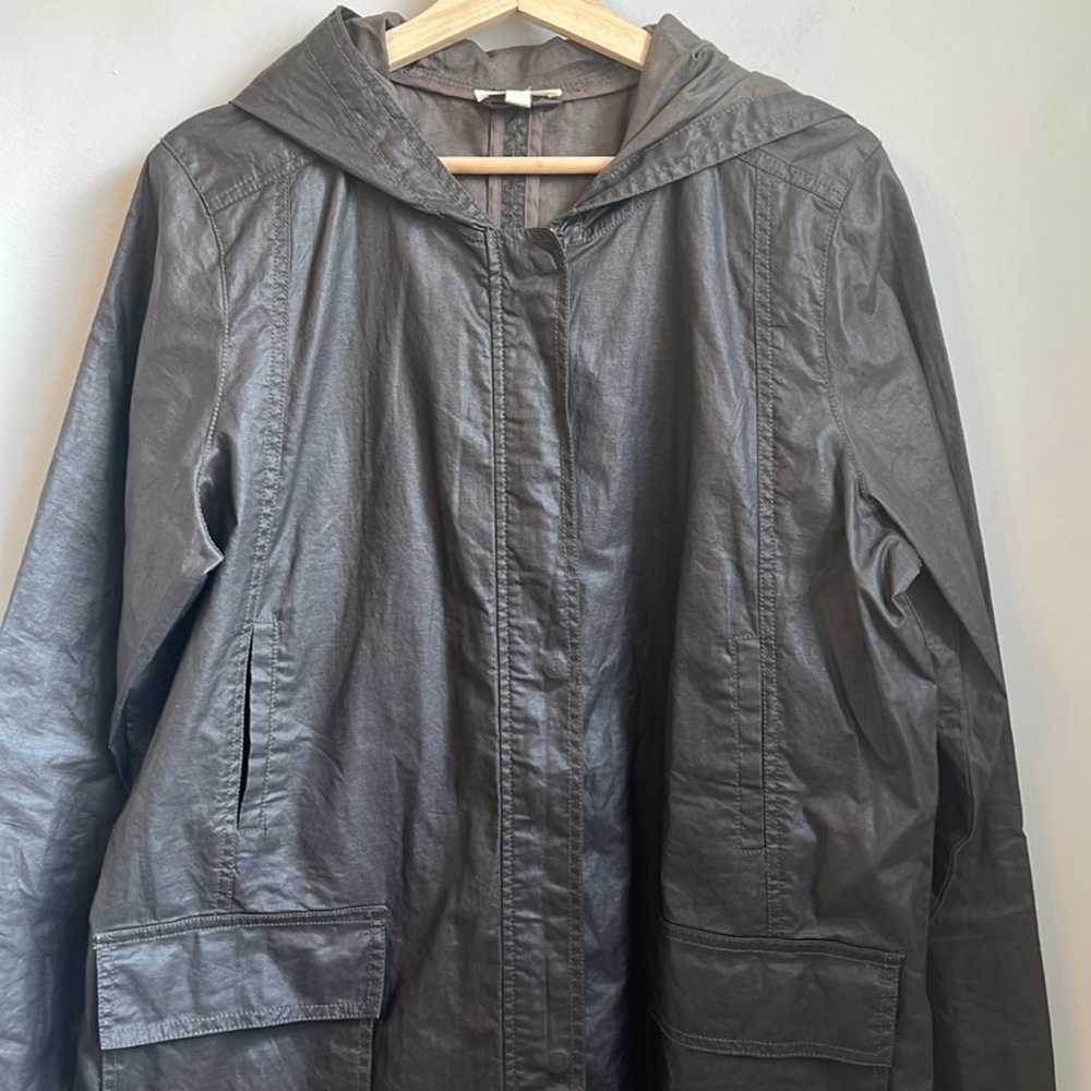 Eileen Fisher Hooded Waxed Linen Utility Jacket S… - image 4