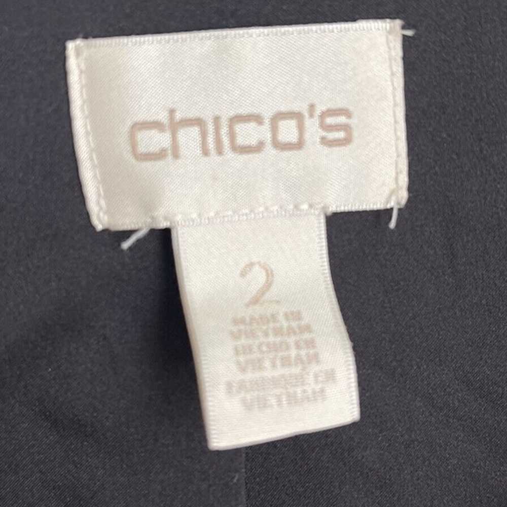 Chicos 2 Black Pieced Ponte Lace Mix Jacket Faux … - image 2