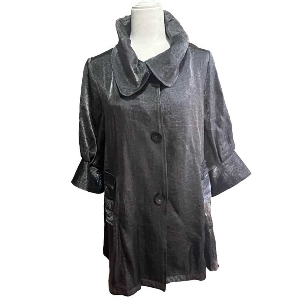 Dame, Inc silver or pewter shimmery swing jacket … - image 2