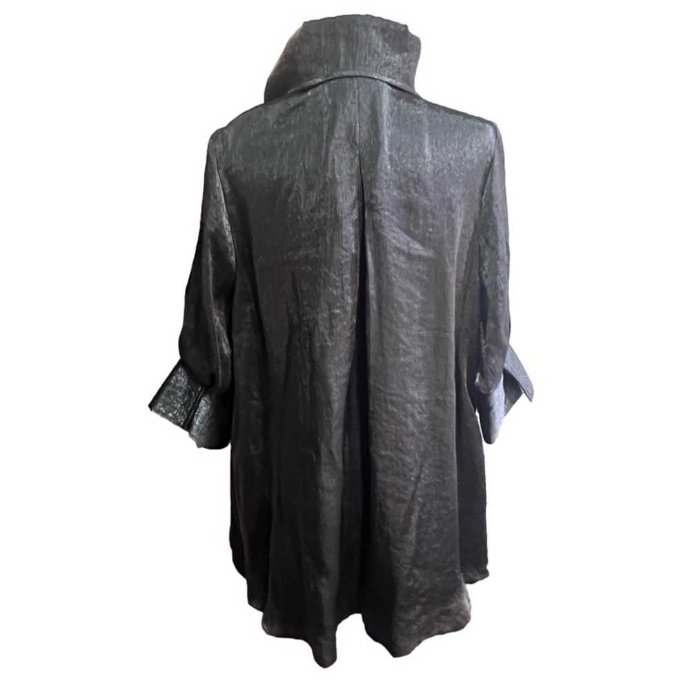 Dame, Inc silver or pewter shimmery swing jacket … - image 3