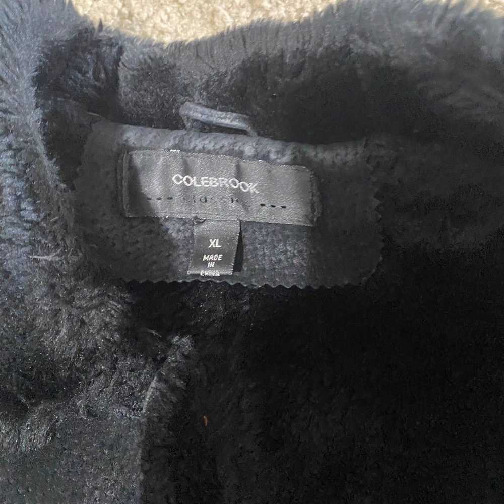 Shearling black leather jacket - image 2