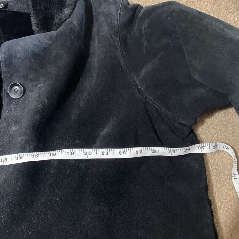 Shearling black leather jacket - image 5