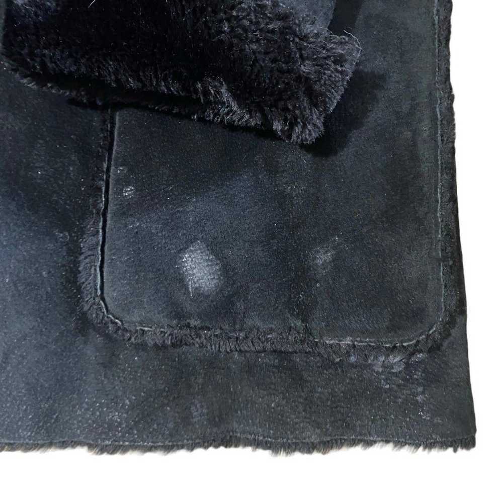 Shearling black leather jacket - image 8