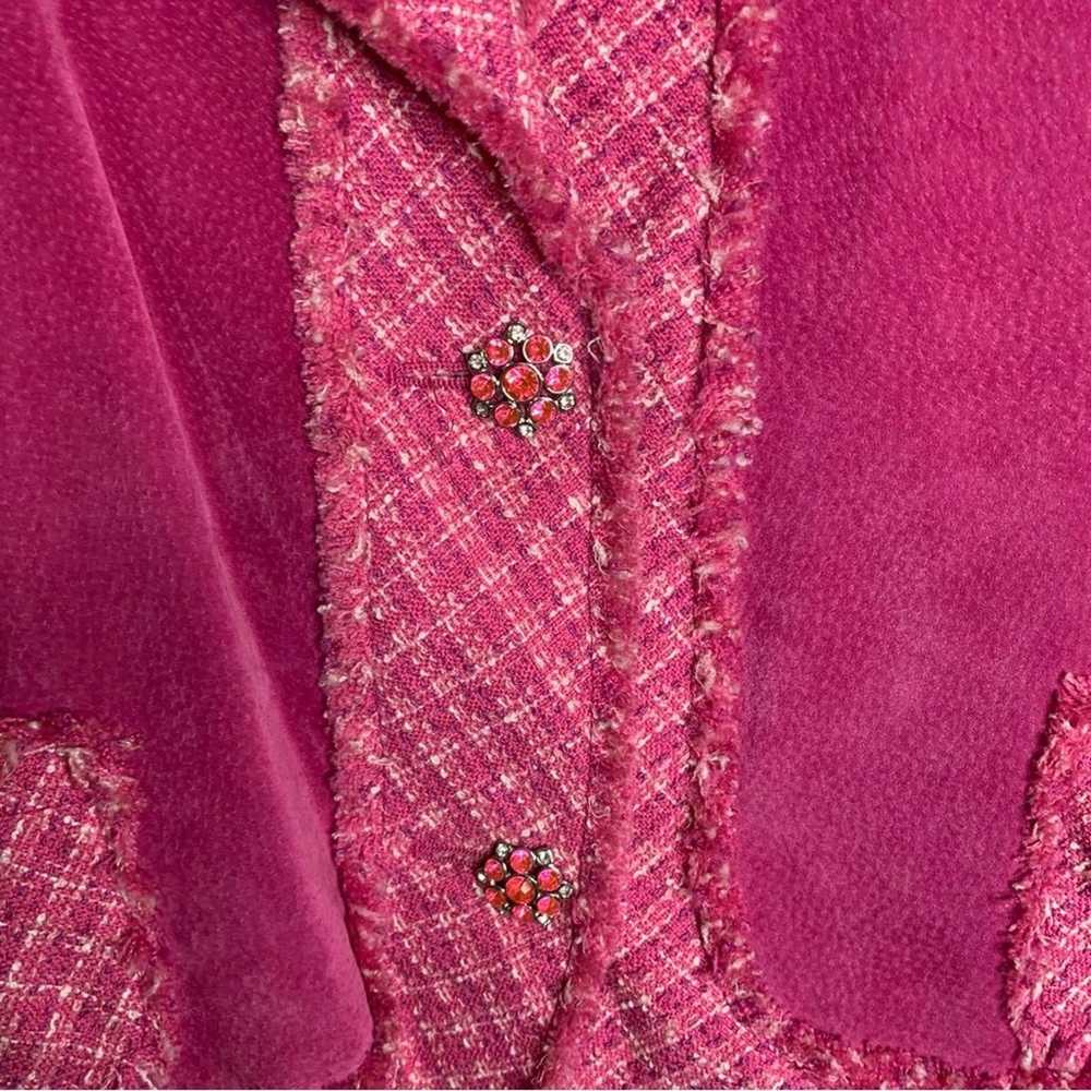 Wilsons leather pink suede leather tweed jacket s… - image 4
