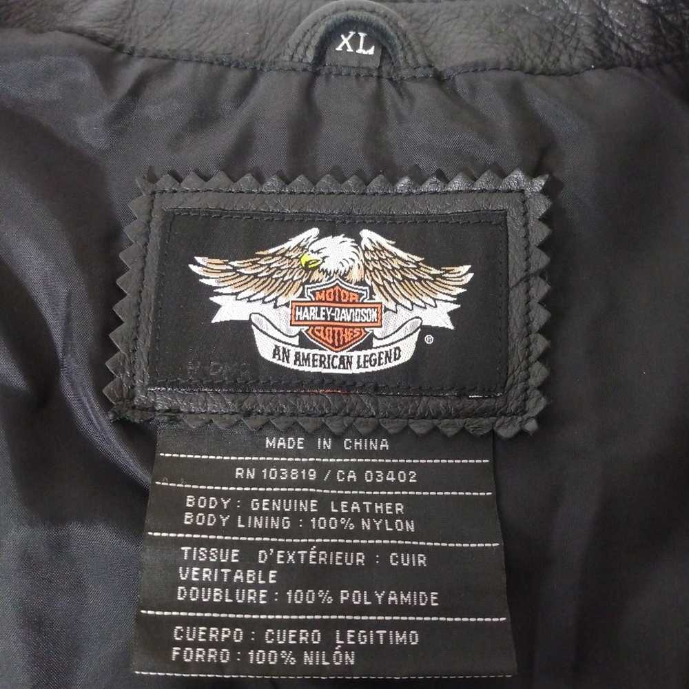Womens Harley Davidson Embroidered Leather Vest 9… - image 11