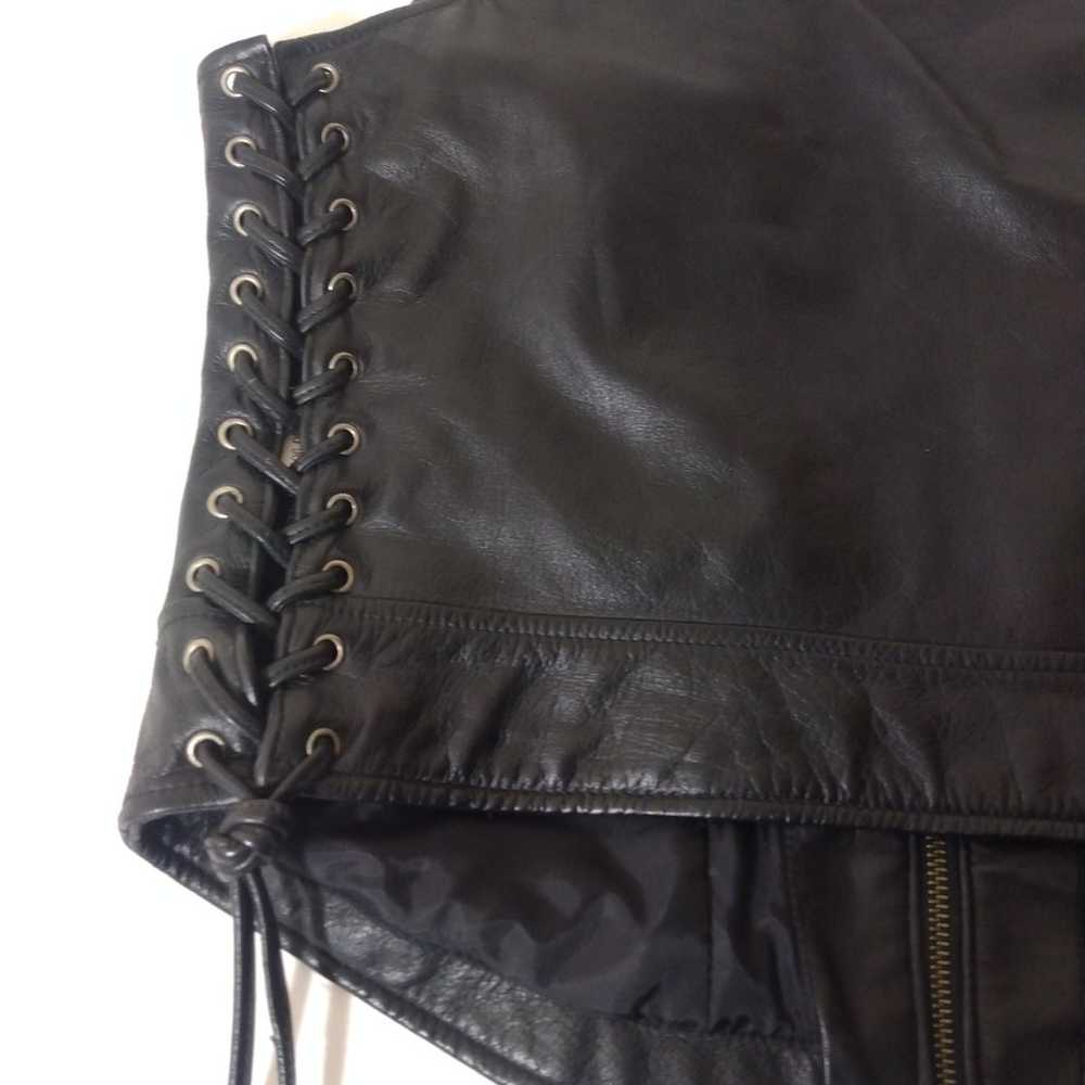Womens Harley Davidson Embroidered Leather Vest 9… - image 7