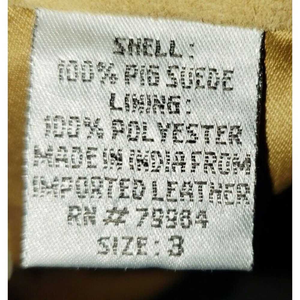 Chicos Suede Leather Fringe Jacket XL 3 Tan Open … - image 8