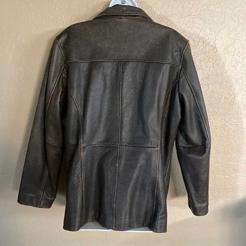 Wilsons Leather Blazer Jacket Womens XL Brown 3 B… - image 3