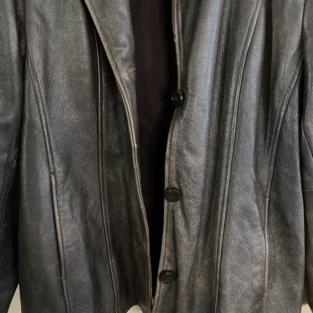 Wilsons Leather Blazer Jacket Womens XL Brown 3 B… - image 6