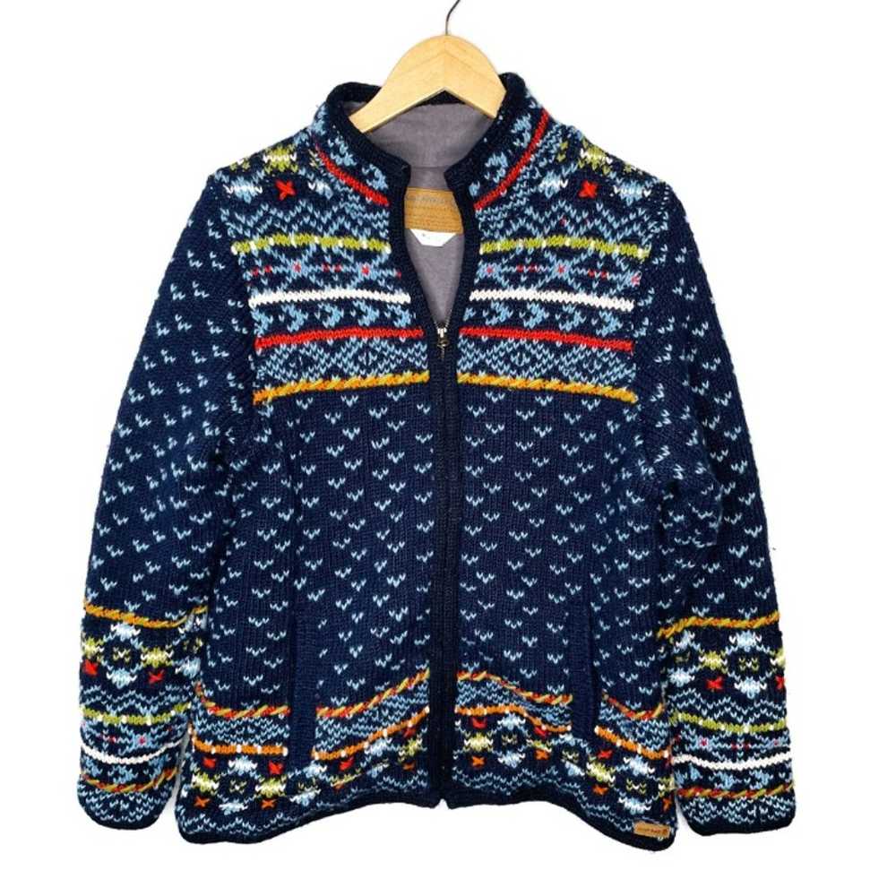 Laundromat Full Zip Jacket Womens XL 100% Wool Kn… - image 1