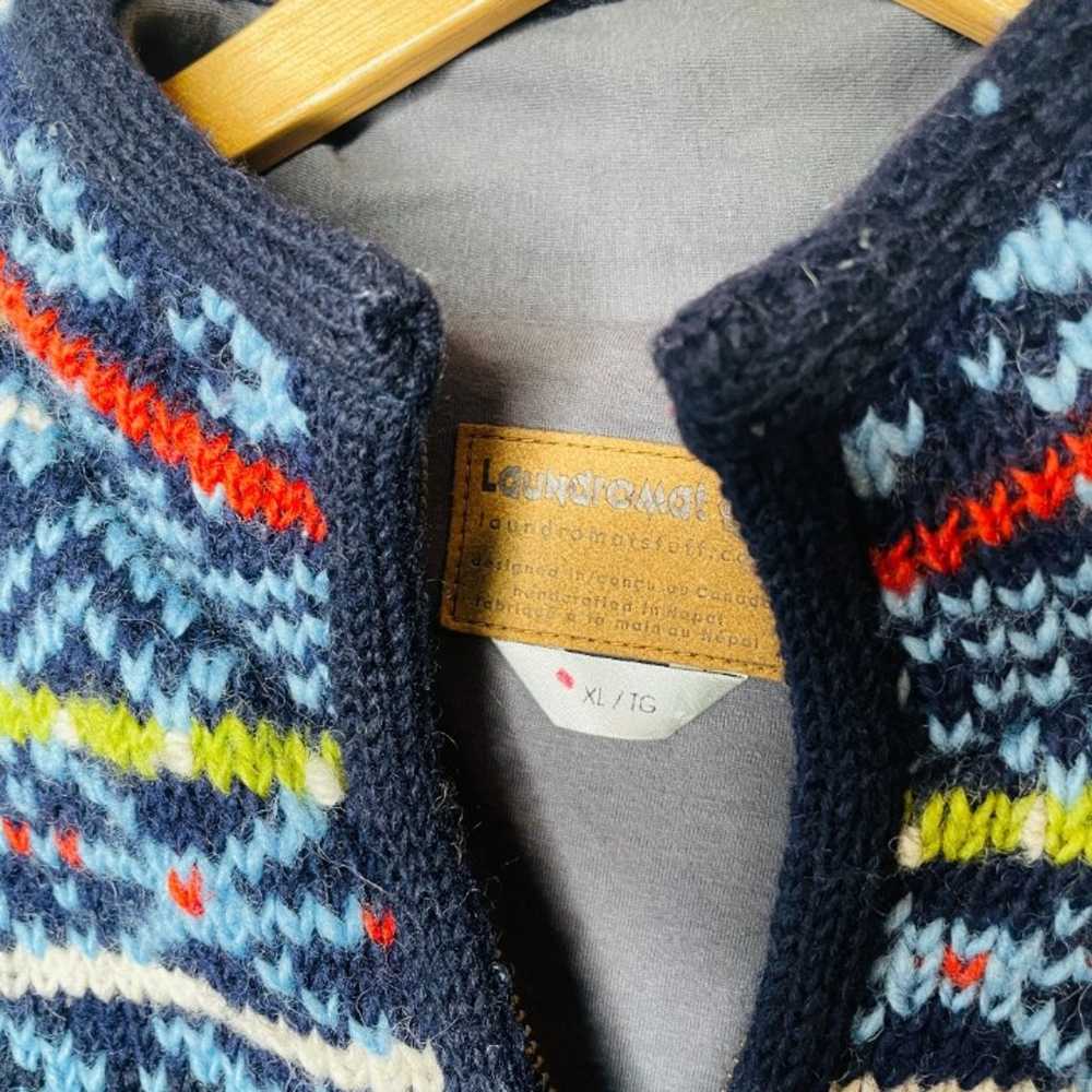 Laundromat Full Zip Jacket Womens XL 100% Wool Kn… - image 2