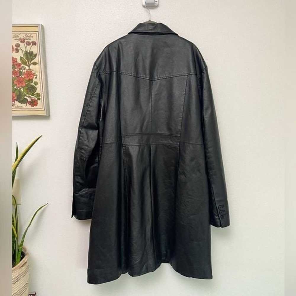 Vintage Y2K black leather plus size 2XL button tr… - image 2