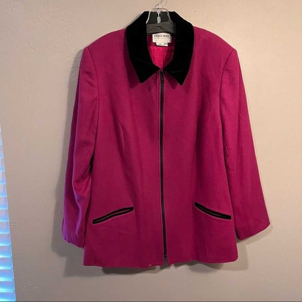 Urban Wool Pink Coat with Velvet Collar - image 1