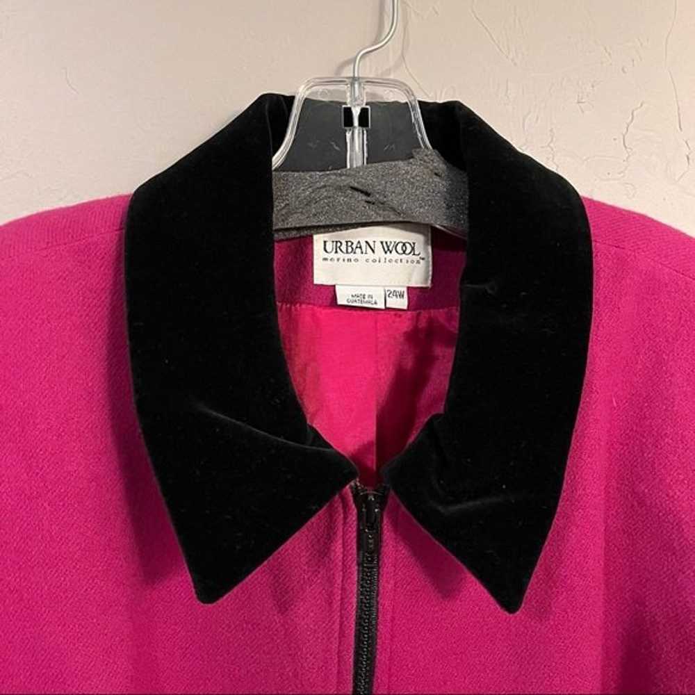 Urban Wool Pink Coat with Velvet Collar - image 2