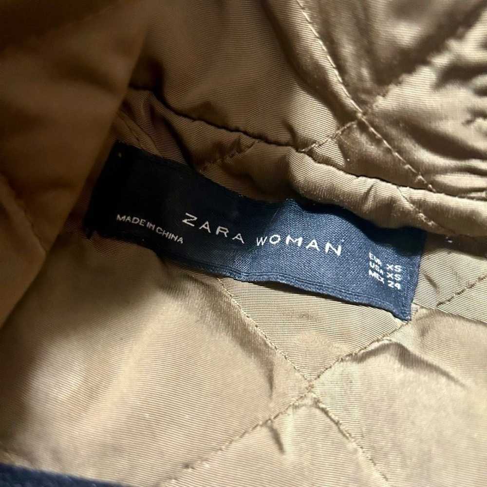 Zara Woman army green Jacket, w Fur Collar  hood - image 8
