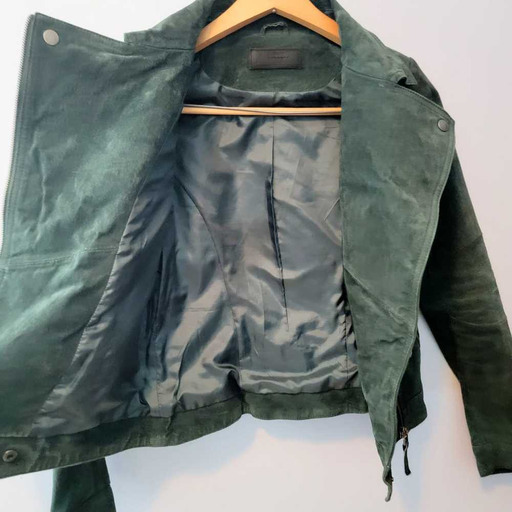 BLANKNYC Suede Leather Moto Jacket Forest Green S… - image 4