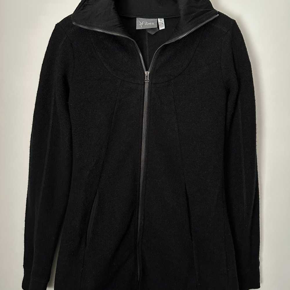 IBEX Merino Wool Blend Full-Zip Sweater Jacket Wo… - image 2