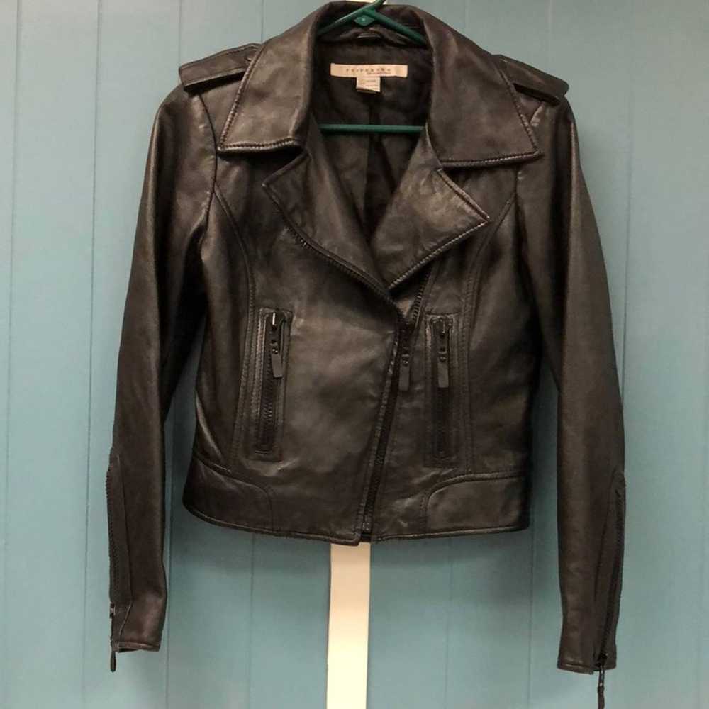 Rezrekshn by Esther Chen leather moto jacket wome… - image 1