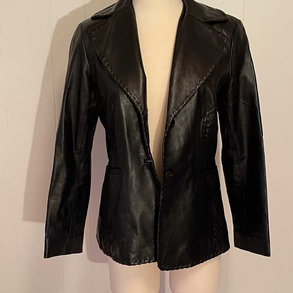 doncaster black leather jacket - image 2