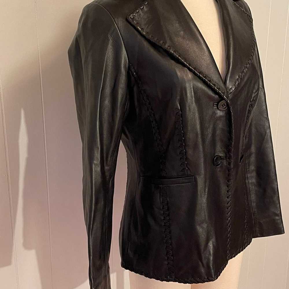 doncaster black leather jacket - image 4