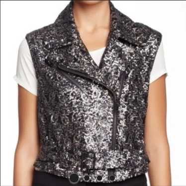 CATHERINE MALANDRINO Sequin MOTO VEST TOP - image 1