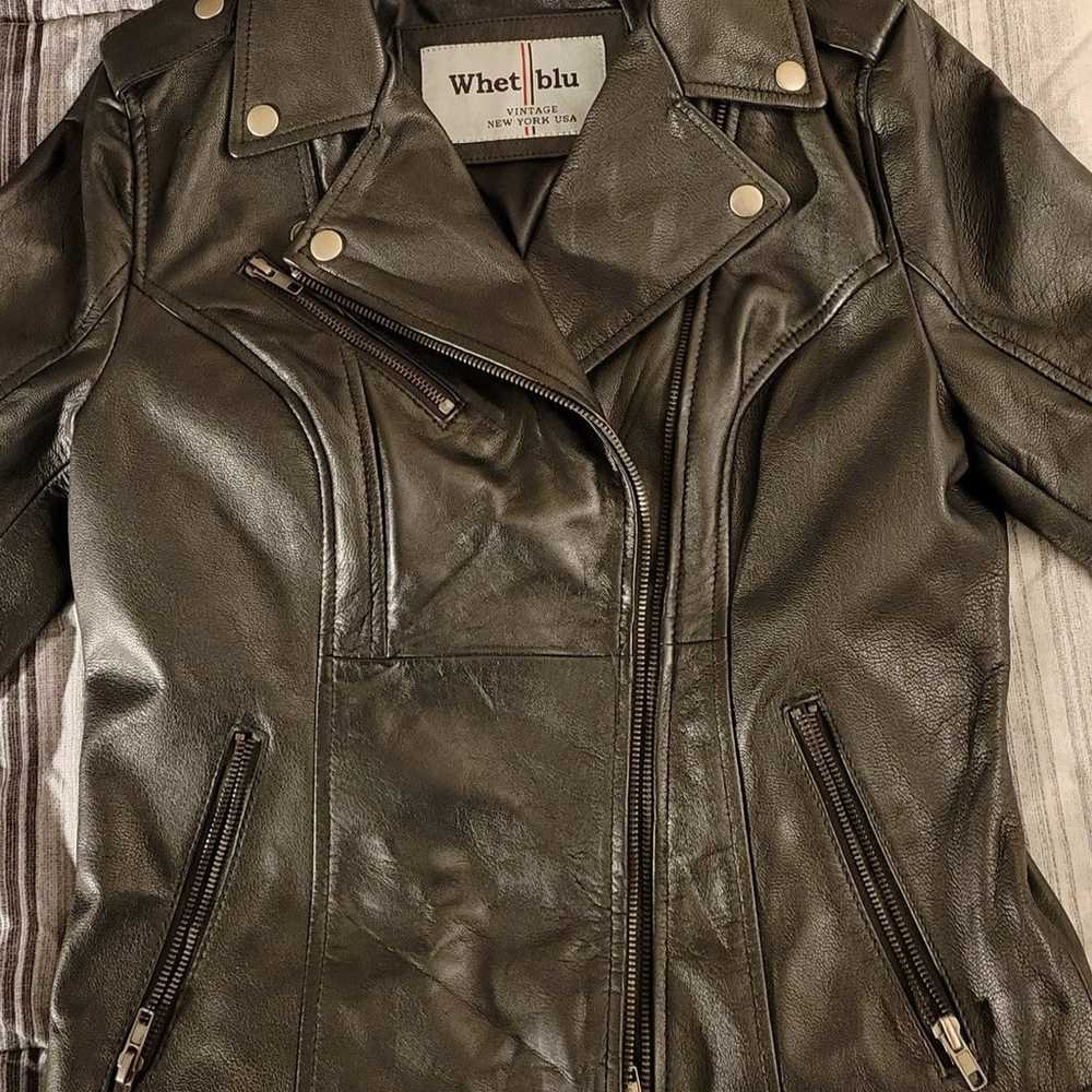 Women's Leather Biker Jacket - image 2