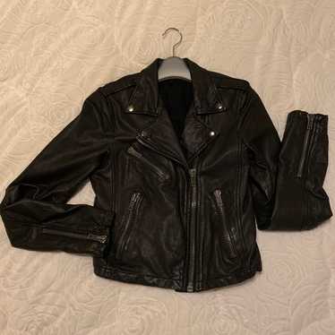 Topshop black leather jacket - image 1