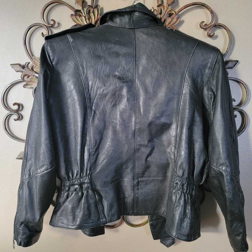 Vintage Leather Moto Jacket - image 2