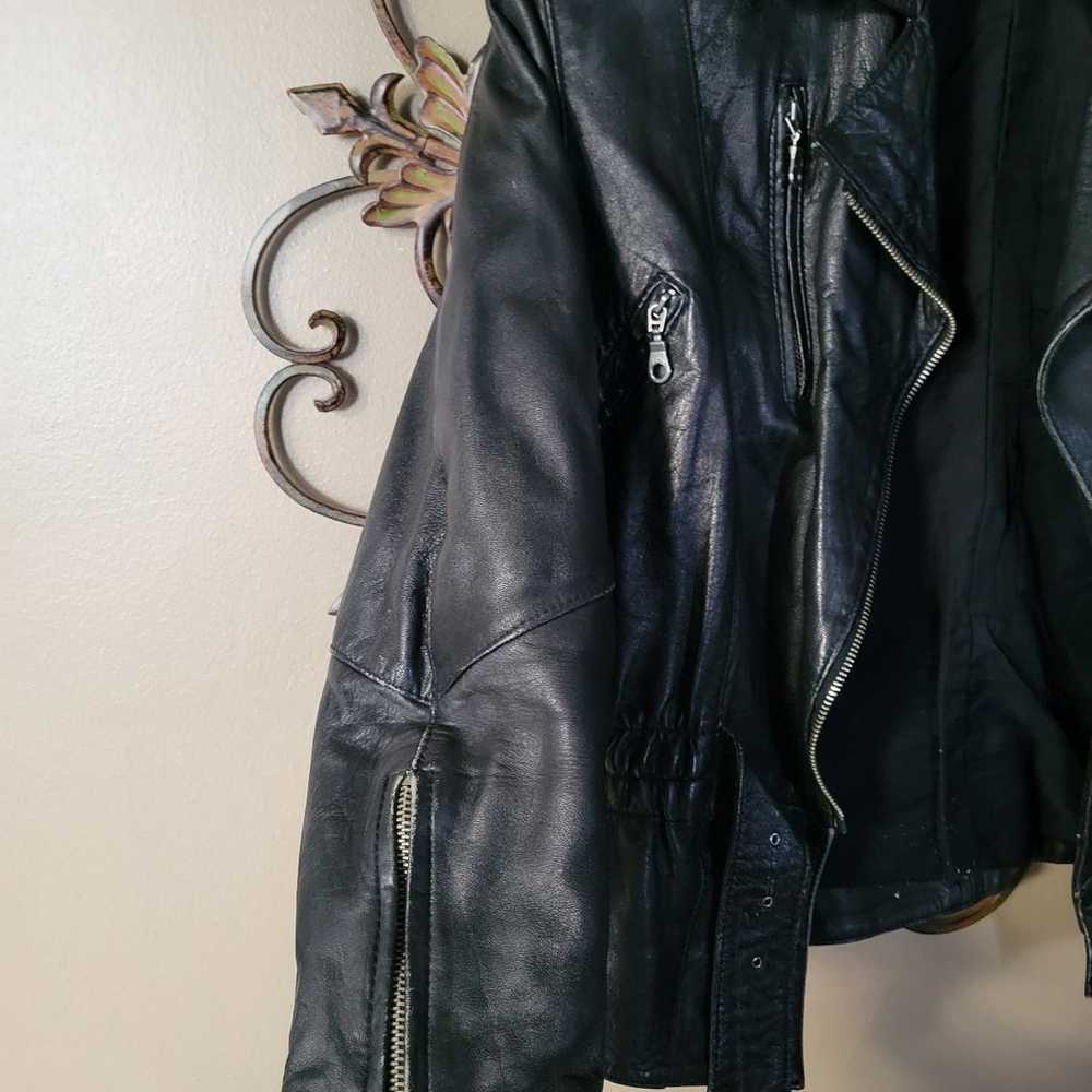 Vintage Leather Moto Jacket - image 4