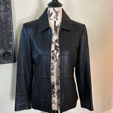 Valerie Stevens Black Leather Classic Fit Jacket - image 1