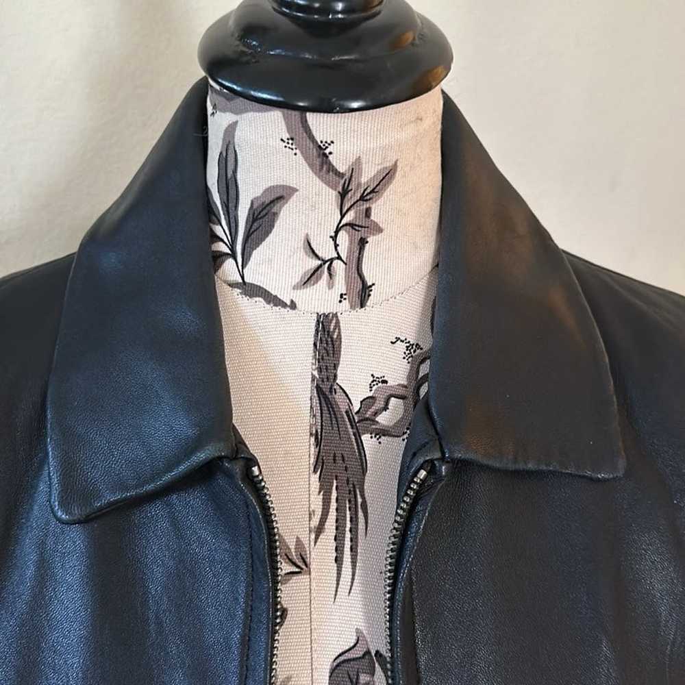 Valerie Stevens Black Leather Classic Fit Jacket - image 2