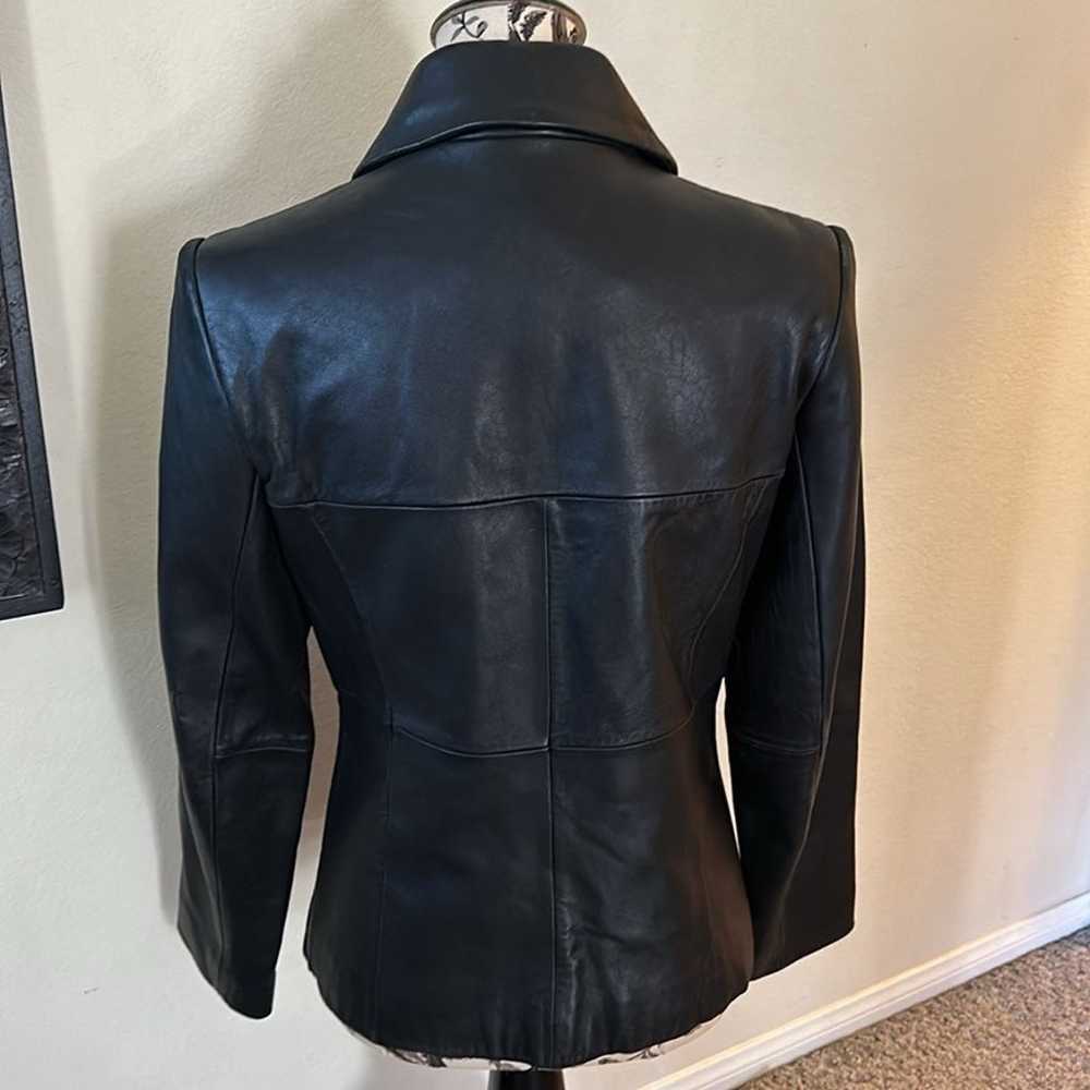 Valerie Stevens Black Leather Classic Fit Jacket - image 5