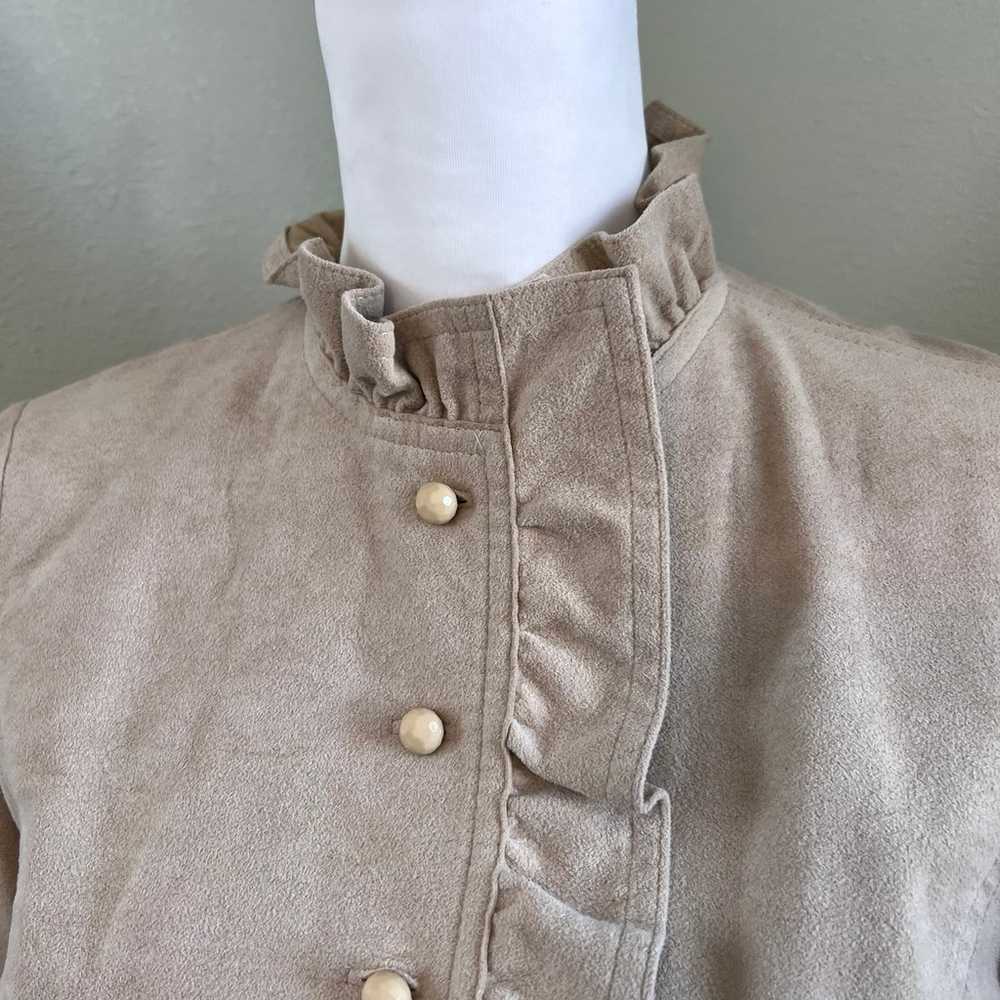 Vintage Abe Schrader Beige Suede Leather Jacket S… - image 2