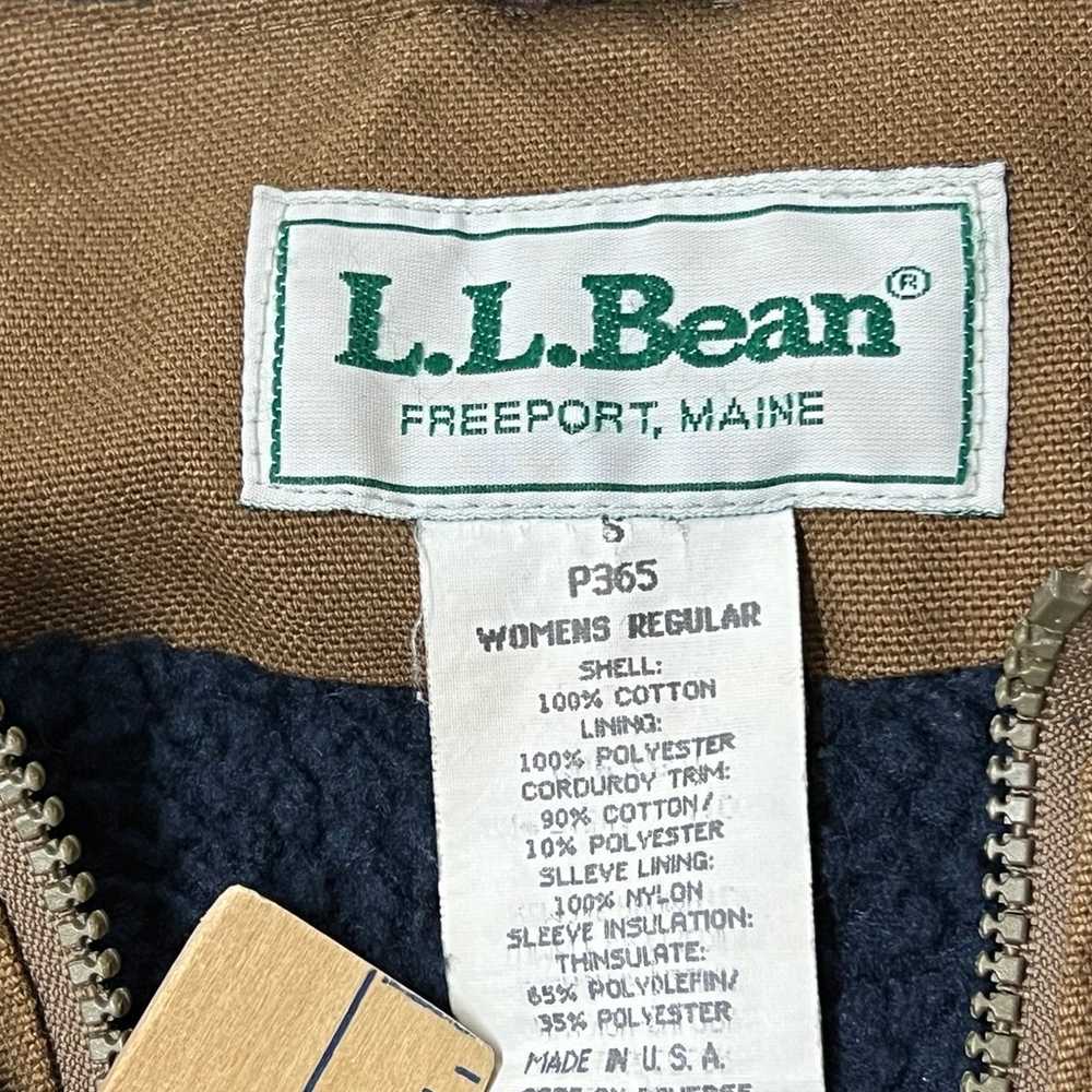 Vintage LL Bean Canvas Chore Coat P365 Fleece Lin… - image 2