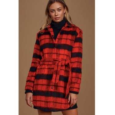 BB Dakota 'Wild and Wooly' Red Plaid Coat