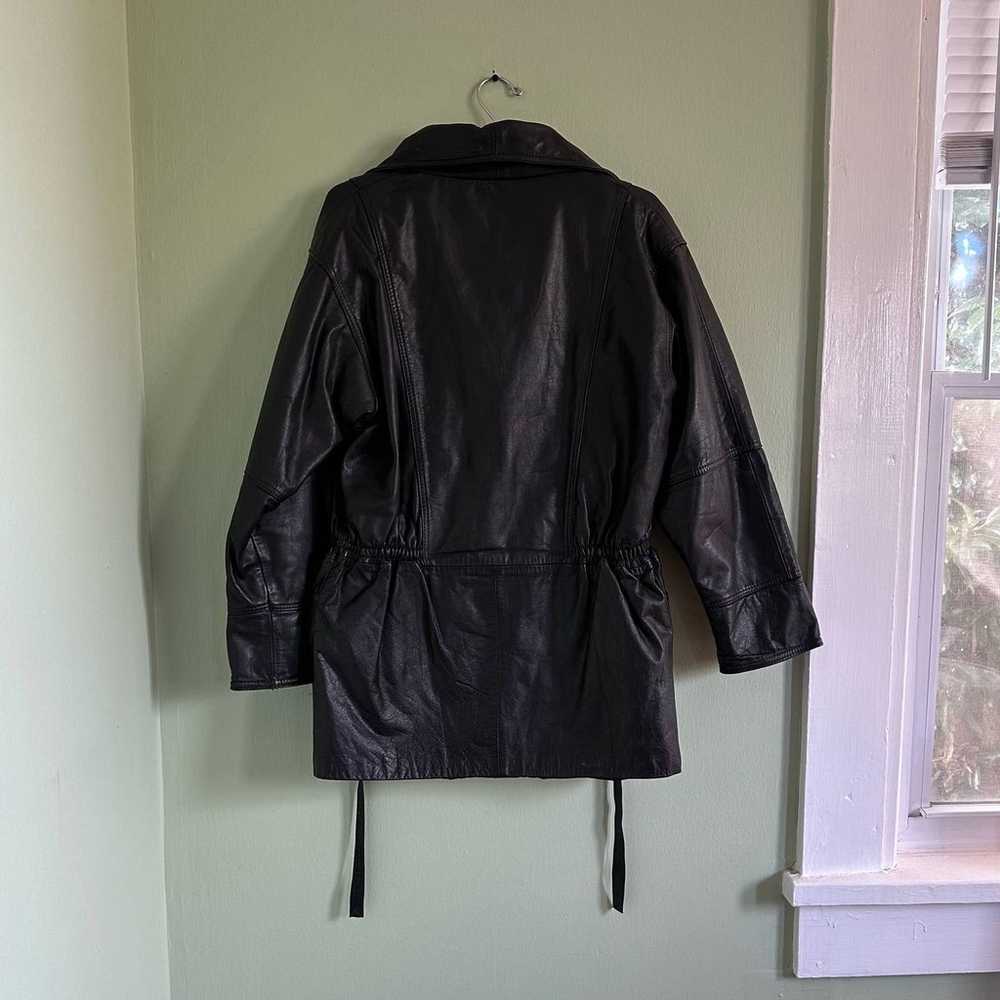 Vintage 80s/90s Black Leather Jacket size small - image 4