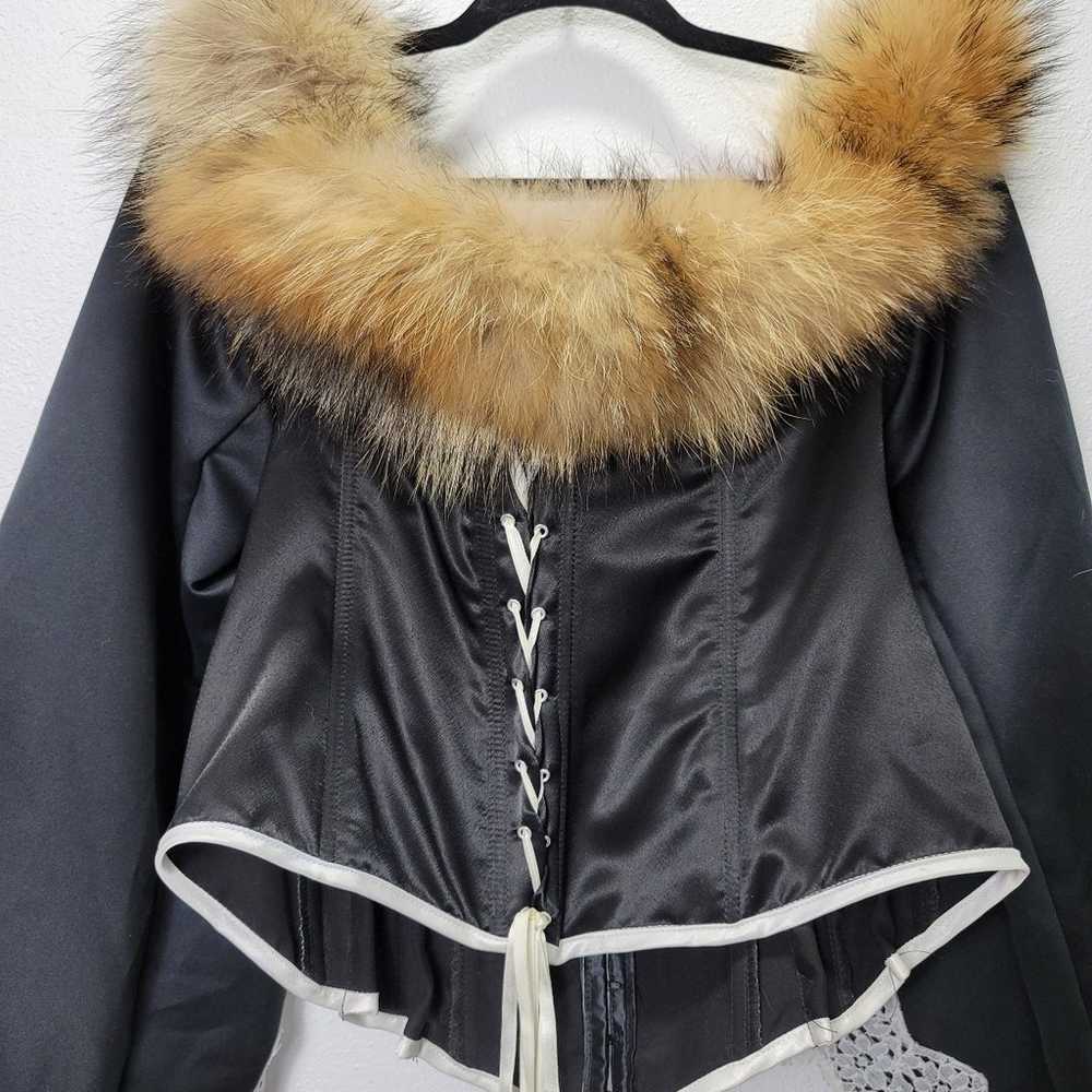 Deluxe Luxury Fur Satin Goth womens Jacket
S Size - image 7