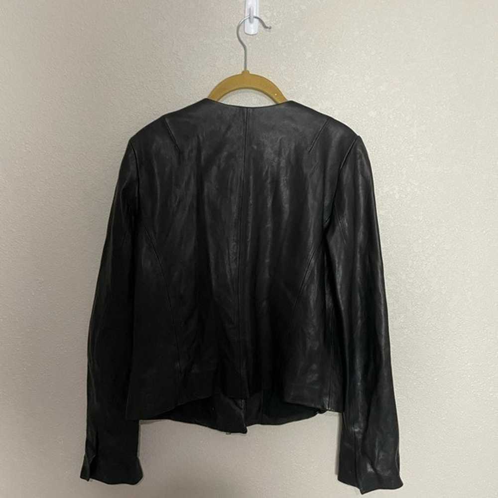 Vince Black Lamb Leather Motorcycle Jacket Small - image 5