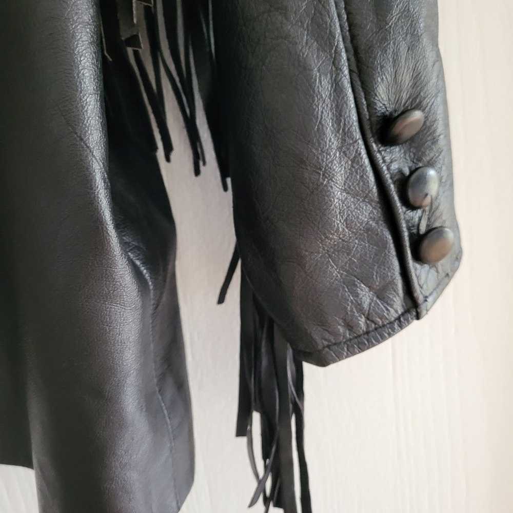 Vintage Leather Jacket with Fringes - image 7