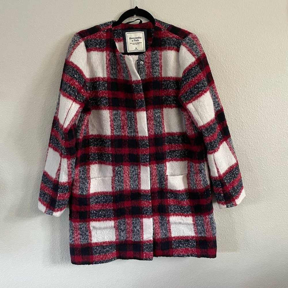 new abercrombie and fitch red plaid jacket coat s… - image 1