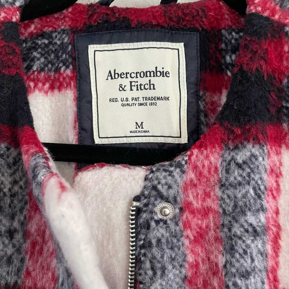 new abercrombie and fitch red plaid jacket coat s… - image 3