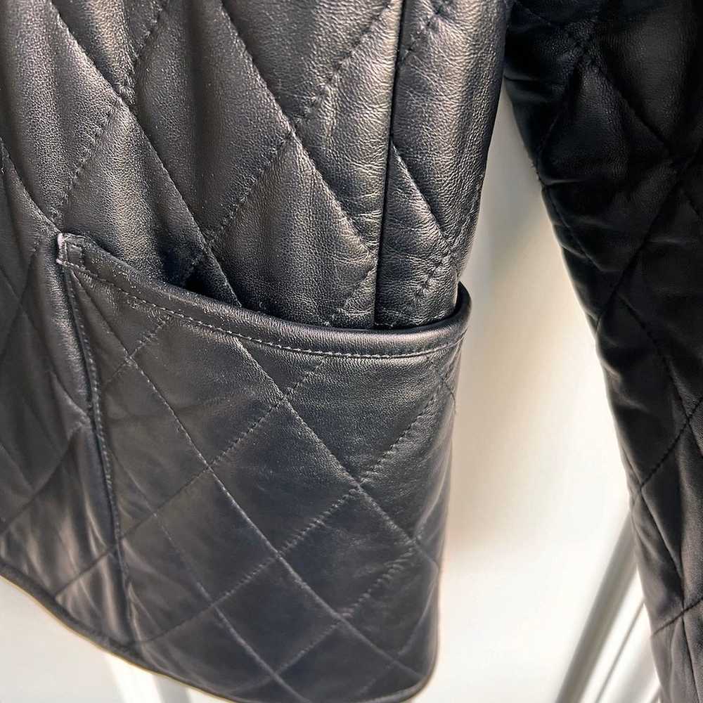 womens black leather jacket - image 4