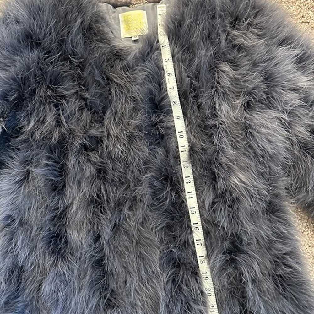 PelloBello Feather Jacket Grey Gray Size M - image 10