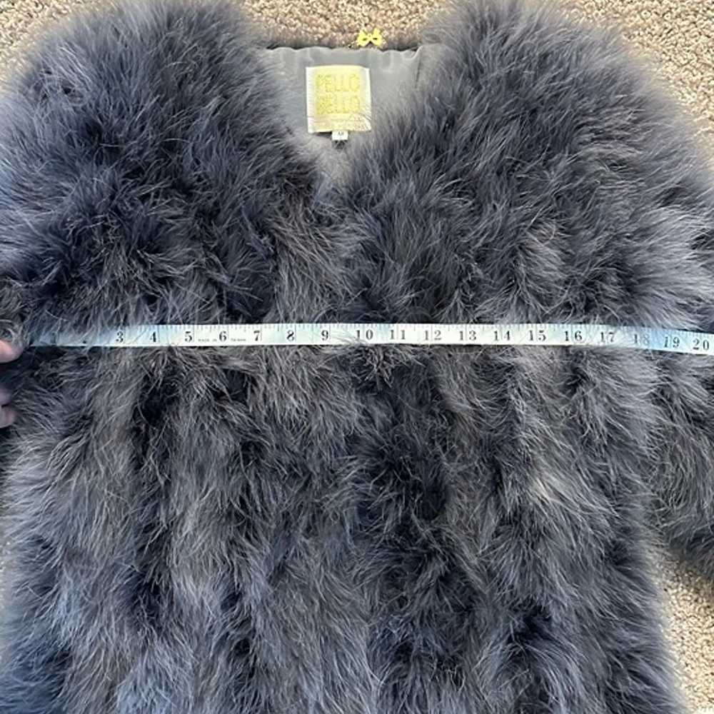 PelloBello Feather Jacket Grey Gray Size M - image 9