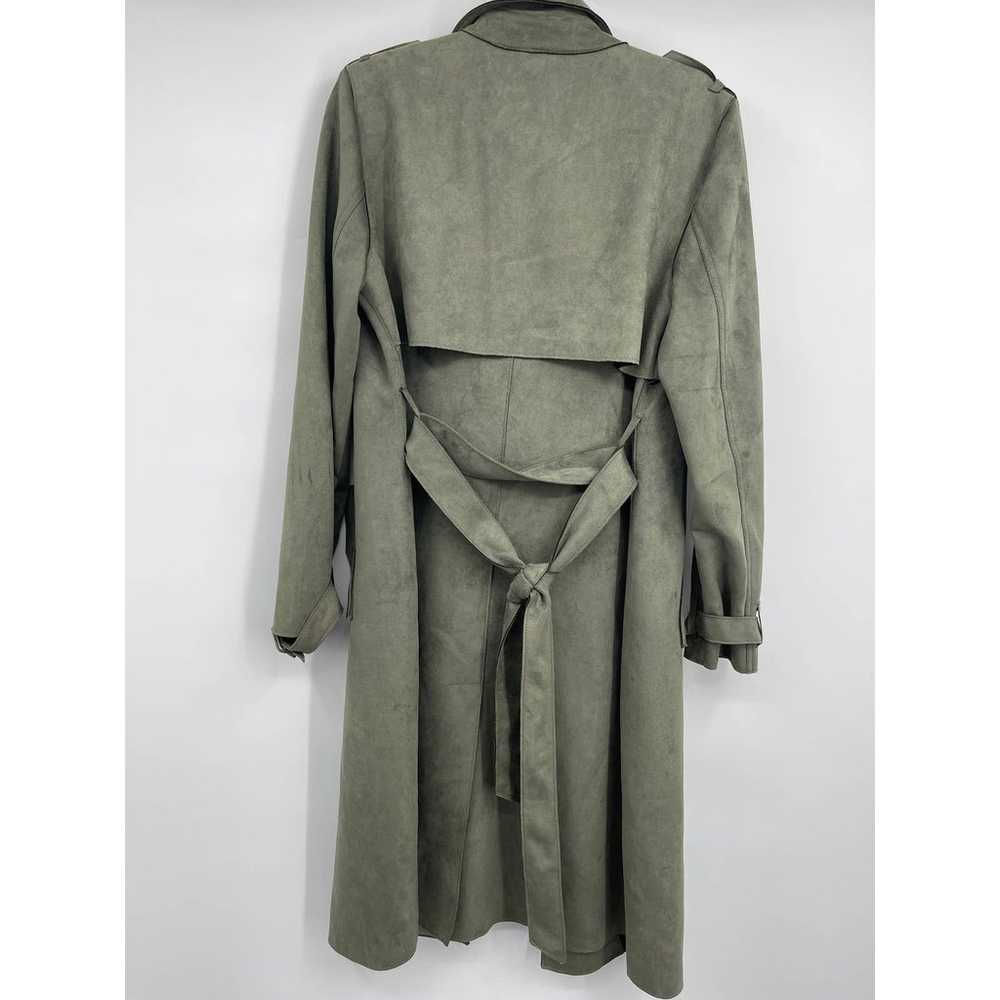 Philosophy Women's Green Faux Leather Trench Coat… - image 3