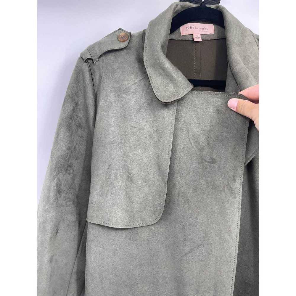 Philosophy Women's Green Faux Leather Trench Coat… - image 4