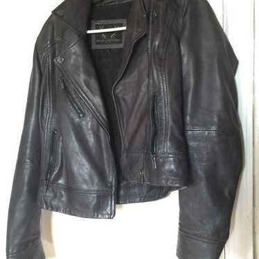 Bod & Christensen leather moto cropped jacket sz M - image 1