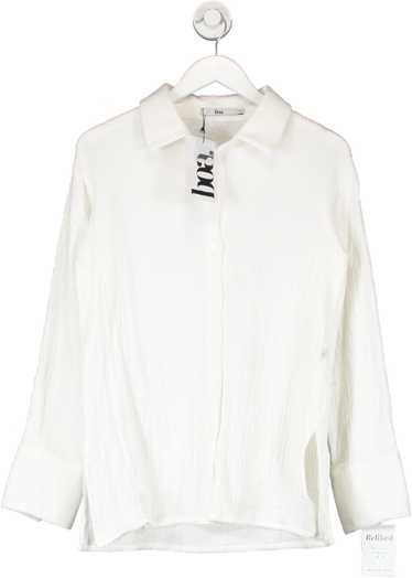 BOA White Cotton Crinkle Oversized Shirt UK XS