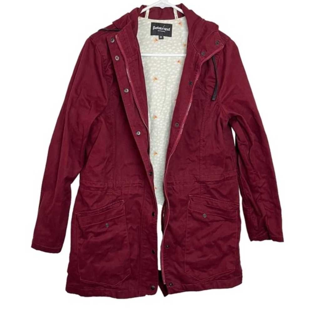 Betabrand Maroon Red Zip Up Field Jacket Size M W… - image 1